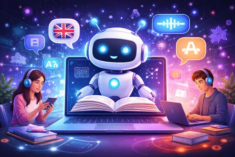 یادگیری زبان انگلیسی با هوش مصنوعی + معرفی برترین ابزارها