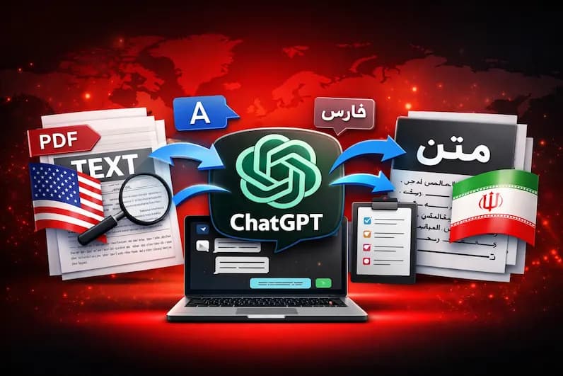 ترجمه متن انگلیسی با ChatGPT + ترجمه PDF انگلیسی با ChatGPT