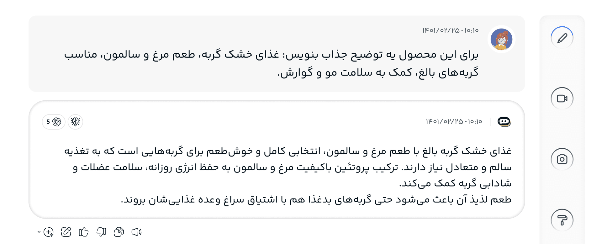تولید توضیحات محصول