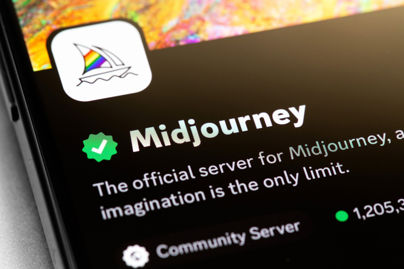 اپلیکیشن میدجرنی روی گوشی موبایل