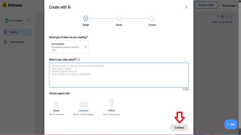 تنظیمات اسکریپت و نسبت تصویر