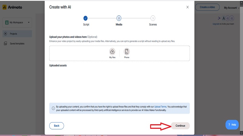 بارگذاری فایل‌های شخصی در مسیر تبدیل عکس به ویدیو