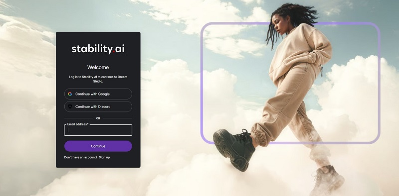 ورود به سایت DreamStudio
