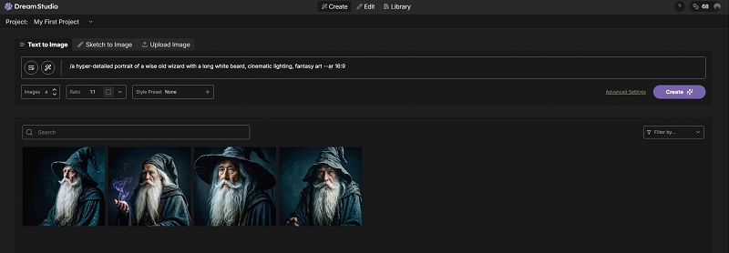 دریافت تصویر ساخته شده توسط DreamStudio